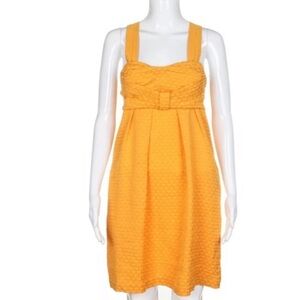 See By Chloe Yellow Silk Textured Sleeveless Dress